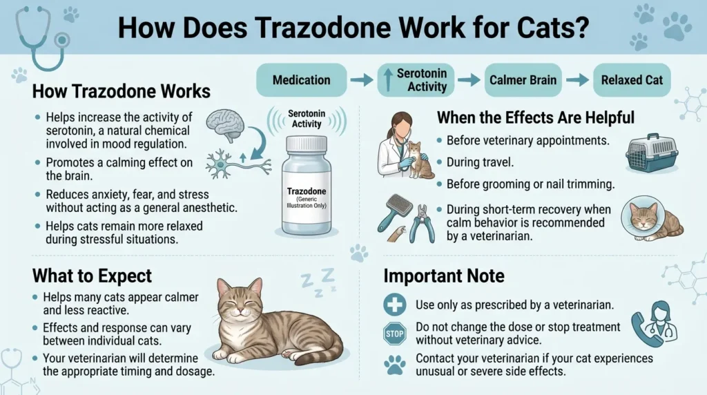 How Does Trazodone Work for Cats