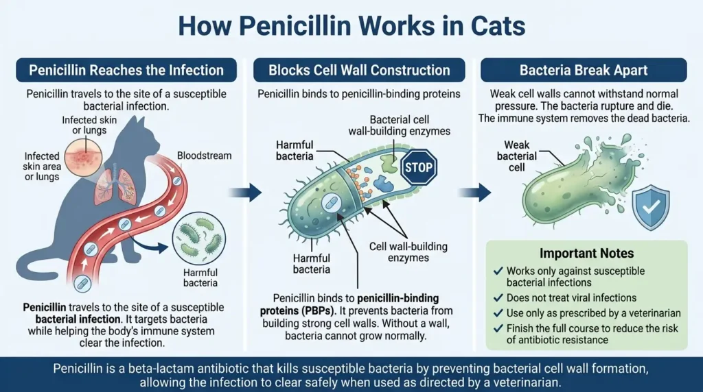 Penicillin Dosage For Cats: Calculator, Chart & Safe Guide 2 How Penicillin Works in Cats