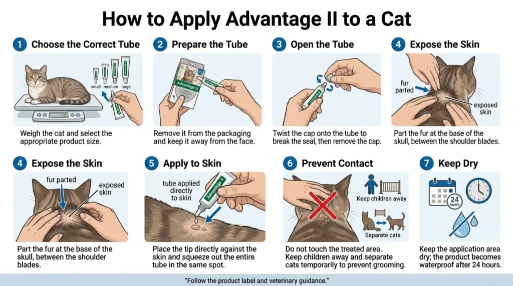 Advantage II Dosage For Cats: Calculator, Chart & Safe Guide 2 How to Apply Advantage II to a Cat (Step-by-Step)