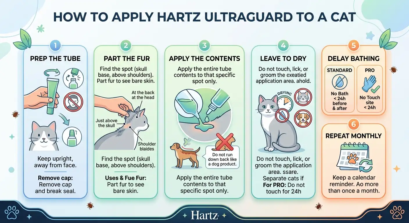 Hartz Ultraguard Dosage For Cats: Calculator & Safe Guide 2 How to Apply Hartz UltraGuard to a Cat (Step by Step)
