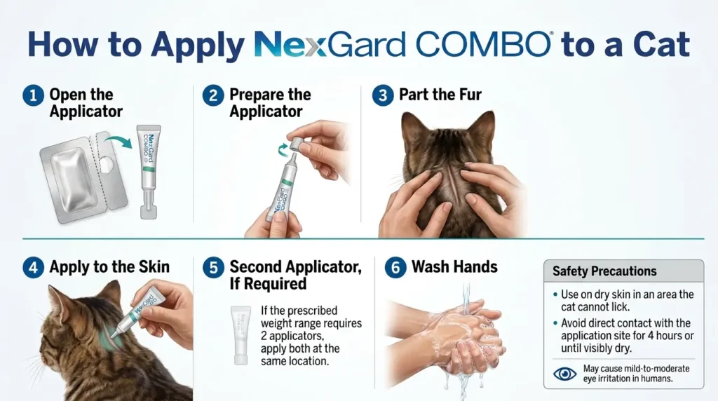 NexGard COMBO Dosage For Cats: Calculator, Chart & Safe Guide 2 How to Apply NexGard COMBO to a Cat