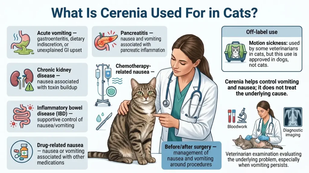 Cerenia Dosage For Cats: Calculator, Chart & Safe Guide 2 What Is Cerenia Used For in Cats